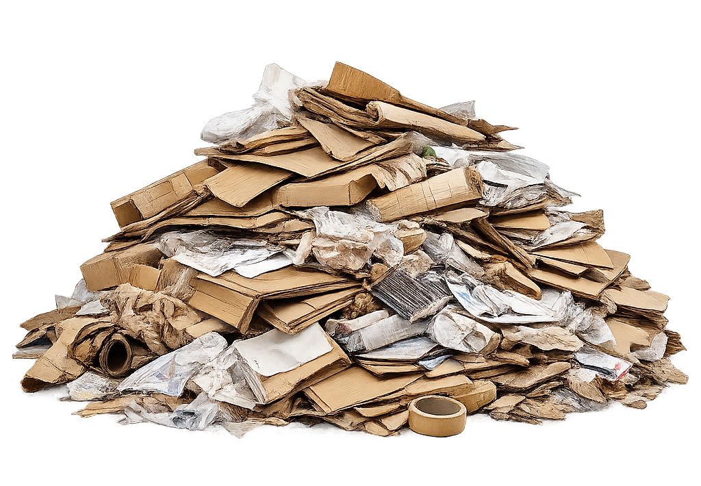 pile of cardboard waste
